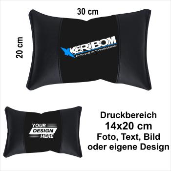 20x30cm Nackenpolster Personalisiert Bild Logo bedrucken auf Polster ( Druckbereich 14x20cm Mittig ) Auto Nackenpolster Nackenstütze